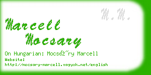 marcell mocsary business card